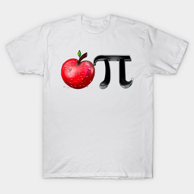 Apple Pi - physics mathematics humor humour pun gift for teacher student maths science lover. Mathematical constant pi in 3d T-Shirt by Artonmytee